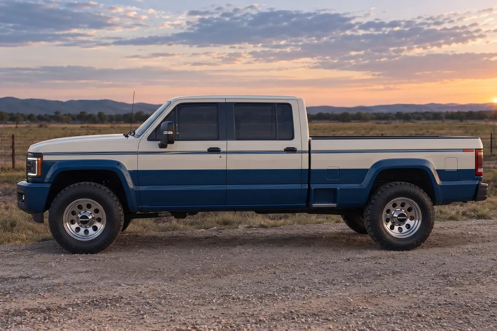 Boone Crew Cab, side view, two-tone paint